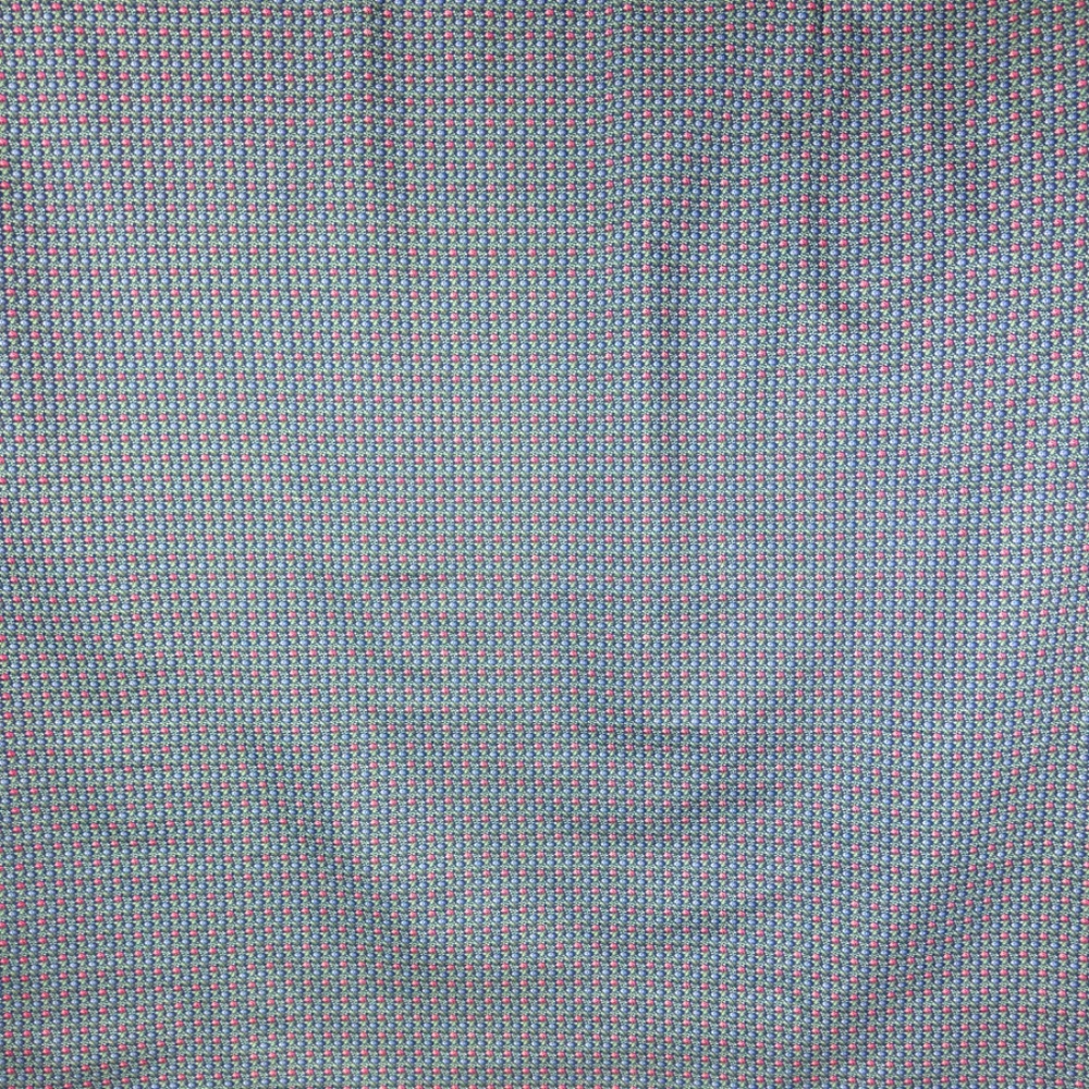 Crisp New Cotton Fabric 2 yds Pink Cabbage Roses on Blue Calico Quilting Quilt - Picture 5 of 12
